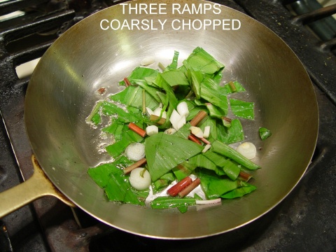 cut ramps in frying pan