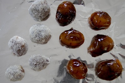 marrons glaces, glazed and sugared
