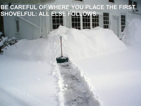 BE ATTENTIVE TO THE FIRST SHOVELFULL, ALL ELSE FOLLOWS.