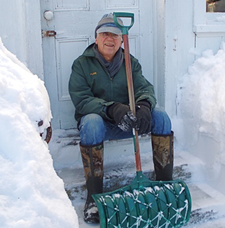 snow shoveler and his work
