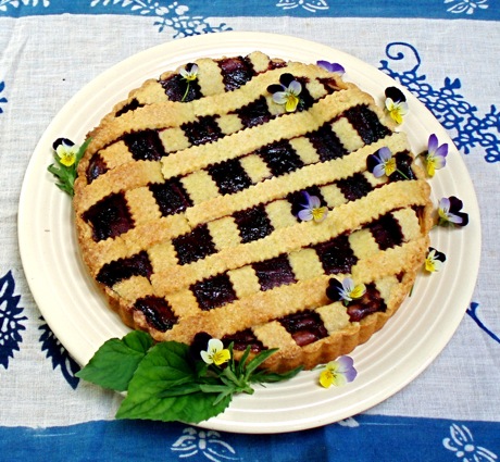 plum-topped ricotta tart